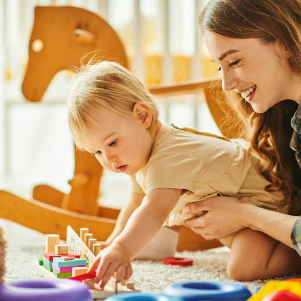 Joyful bonding: mother and child playing